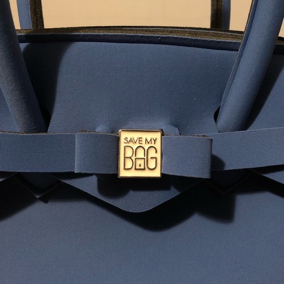 Save My Bag Blue Neoprene Petite Miss Handbag - Picture 5 of 13
